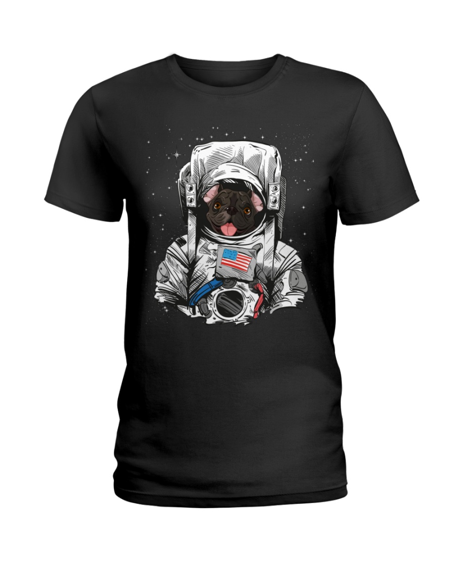 French Bulldog On Space T SHirt Ladies T-Shirt
