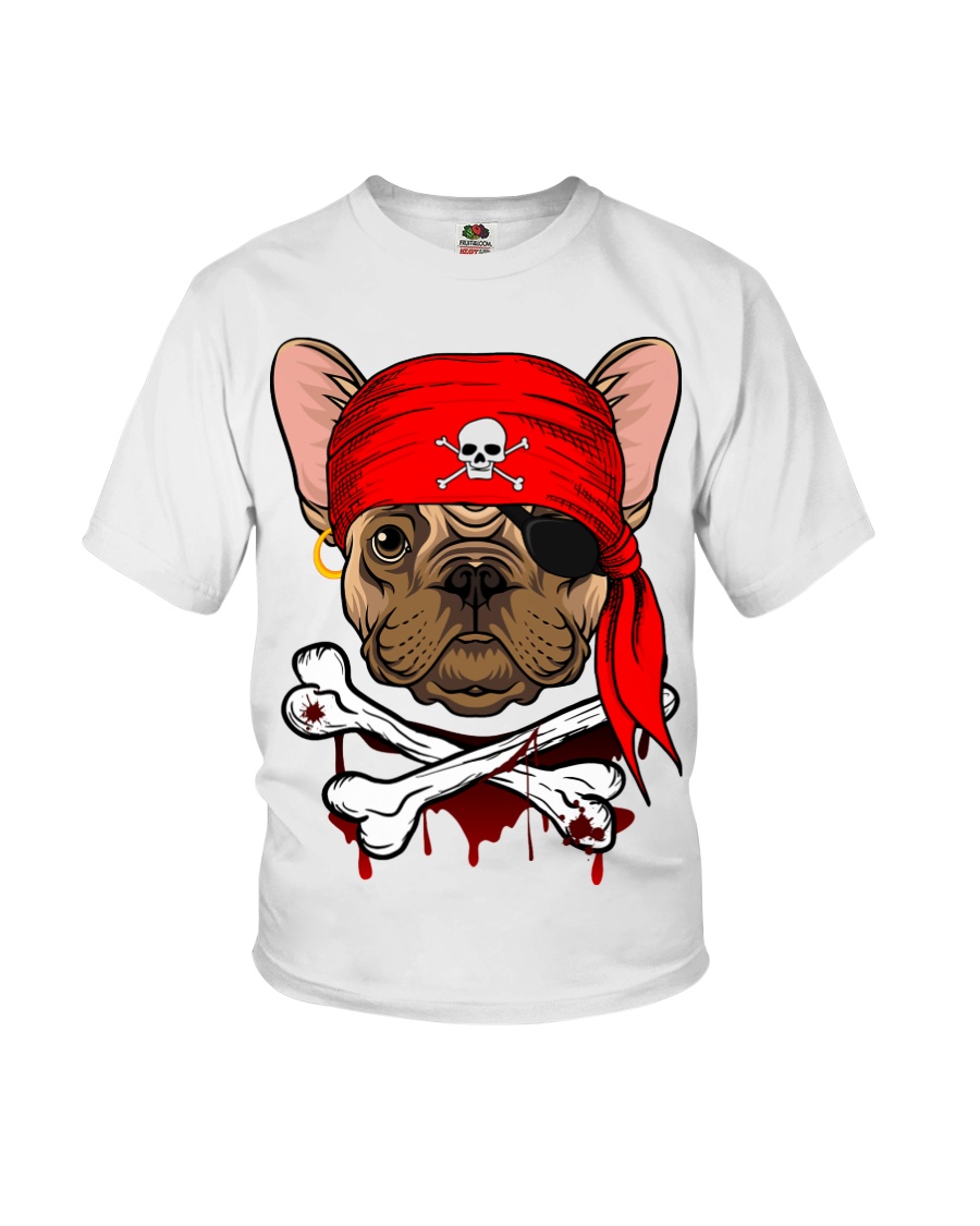 French bulldog Pirate Halloween Costume Youth T-Shirt