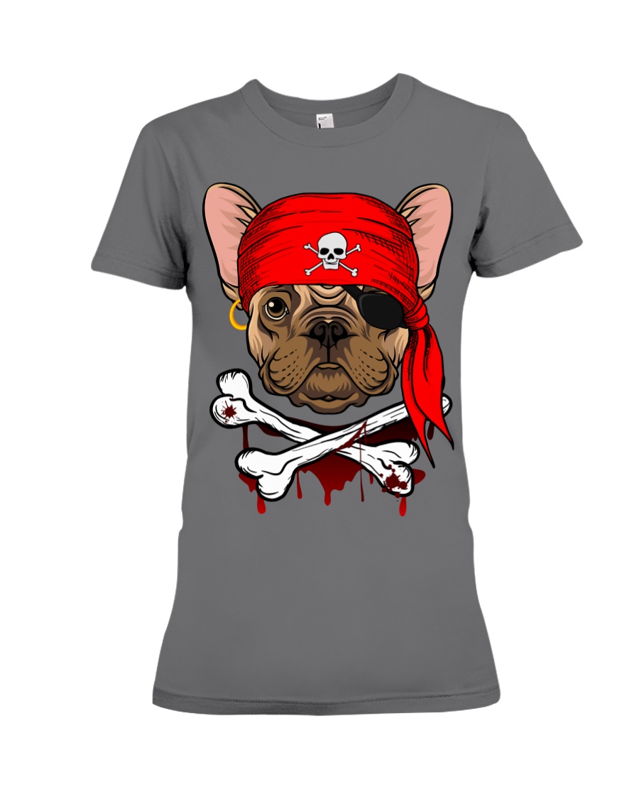 French bulldog Pirate Halloween Costume Premium Fit Ladies Tee