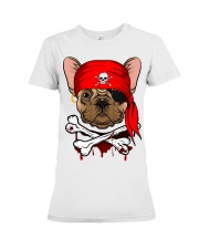 French bulldog Pirate Halloween Costume Premium Fit Ladies Tee front