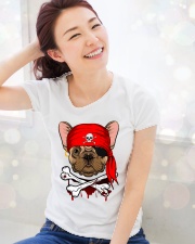 French bulldog Pirate Halloween Costume Premium Fit Ladies Tee lifestyle-holiday-womenscrewneck-front-1