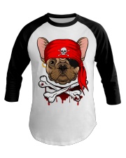 French bulldog Pirate Halloween Costume Baseball Tee thumbnail