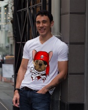 French bulldog Pirate Halloween Costume V-Neck T-Shirt lifestyle-mens-vneck-front-1