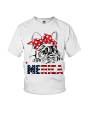 FRENCHIE-MERICA-With-Red-Bandana Youth T-Shirt thumbnail