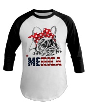 FRENCHIE-MERICA-With-Red-Bandana Baseball Tee thumbnail