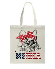 FRENCHIE-MERICA-With-Red-Bandana Tote Bag thumbnail