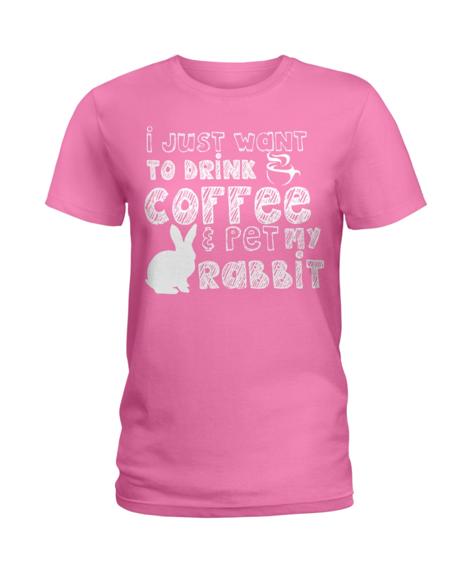 Coffee And Pet My Rabbit T-Shirt Ladies T-Shirt