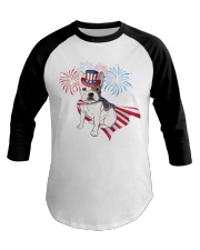 Frenchie America-Cloak Patriot-Hat 4th 7 Baseball Tee thumbnail