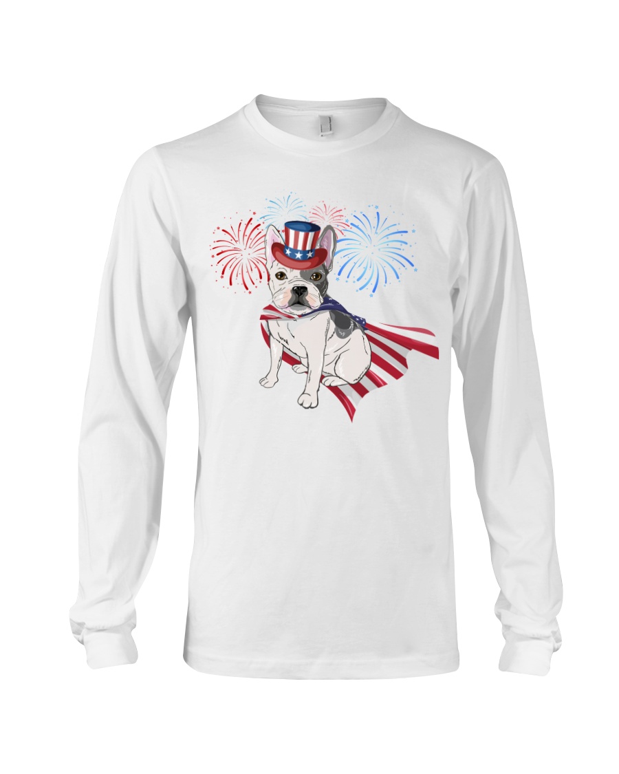 Frenchie America-Cloak Patriot-Hat 4th 7 Long Sleeve Tee