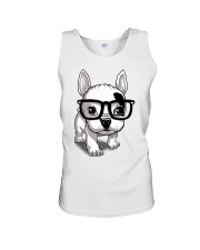 Frenchie Puppy With Glasses T Shirt Unisex Tank thumbnail