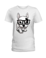 Frenchie Puppy With Glasses T Shirt Ladies T-Shirt thumbnail