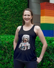 Frenchie Astronaut Suit Ladies Flowy Tank lifestyle-bellaflowy-tank-front-2