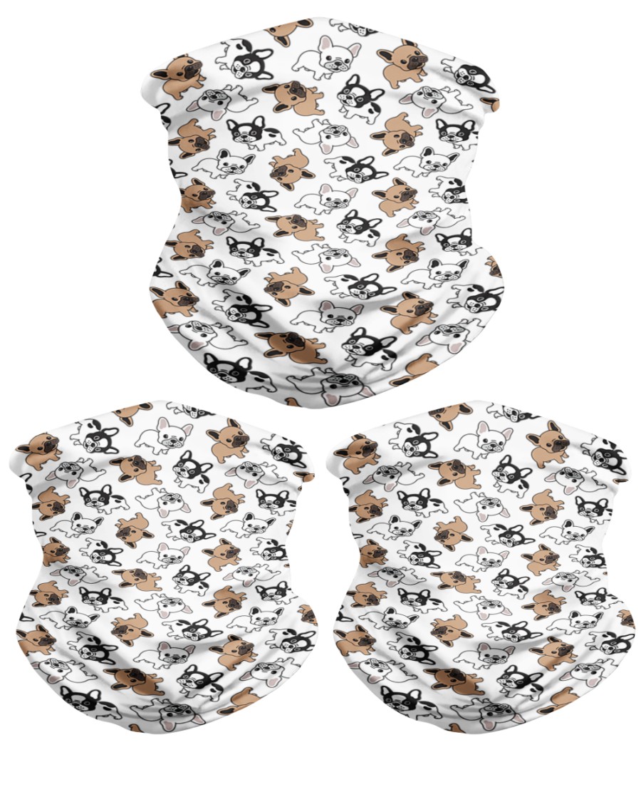 Frenchie Dog Bandana Neck Gaiter - 3 Pack