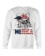 Frenchie Dog USA Flag Headband Gift Crewneck Sweatshirt thumbnail