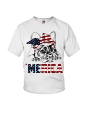 Frenchie Dog USA Flag Headband Gift Youth T-Shirt thumbnail
