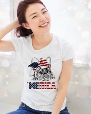Frenchie Dog USA Flag Headband Gift Premium Fit Ladies Tee lifestyle-holiday-womenscrewneck-front-1