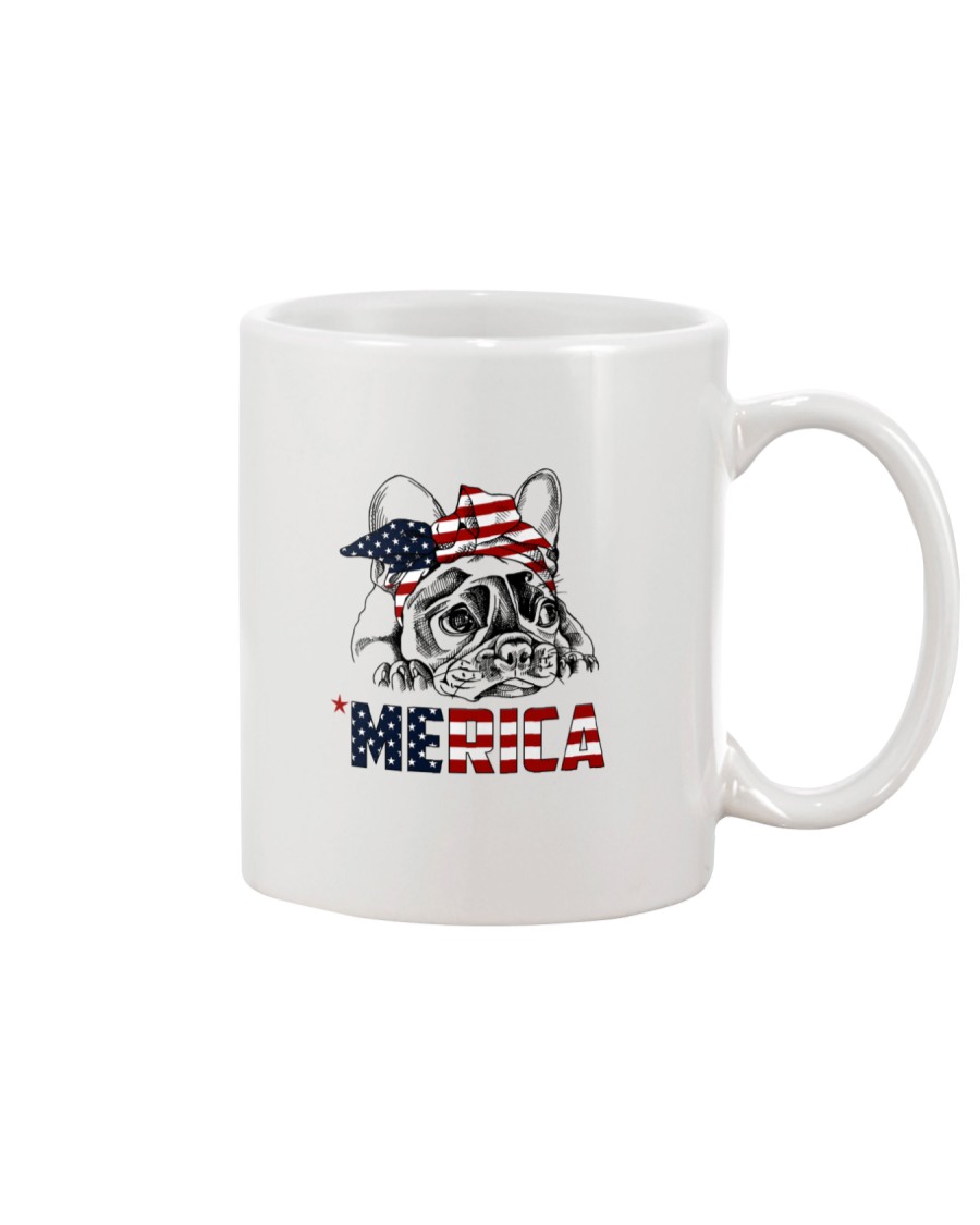 Frenchie Dog USA Flag Headband Gift Mug