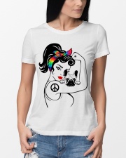 Frenchie With Hippie Woman Premium Fit Ladies Tee lifestyle-women-crewneck-front-10