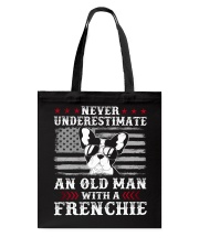 Old Man With French Bulldog American Flag Shirt Tote Bag thumbnail