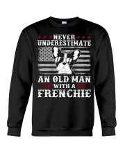 Old Man With French Bulldog American Flag Shirt Crewneck Sweatshirt thumbnail