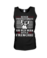 Old Man With French Bulldog American Flag Shirt Unisex Tank thumbnail