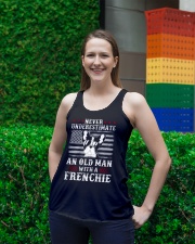Old Man With French Bulldog American Flag Shirt Ladies Flowy Tank lifestyle-bellaflowy-tank-front-2