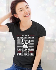 Old Man With French Bulldog American Flag Shirt Premium Fit Ladies Tee lifestyle-holiday-womenscrewneck-front-1