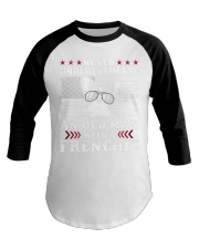 Old Man With French Bulldog American Flag Shirt Baseball Tee thumbnail