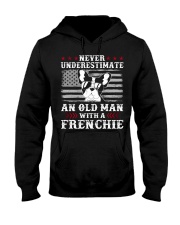 Old Man With French Bulldog American Flag Shirt Hooded Sweatshirt thumbnail