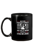 Old Man With French Bulldog American Flag Shirt Mug back