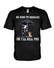 Kind To Beagles V-Neck T-Shirt thumbnail