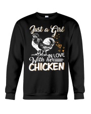 A Girl In Love With Her Chicken Crewneck Sweatshirt thumbnail