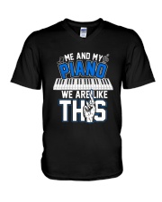 Musical Instrument Music Pianist V-Neck T-Shirt tile