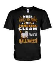 When Black Cats Prowl V-Neck T-Shirt tile