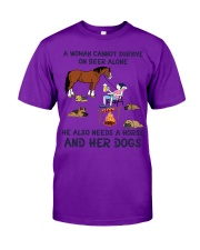 A woman need a Horse and her Dogs Classic T-Shirt tile