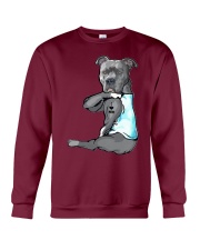 Pitbull Tattooed I Love Mom Crewneck Sweatshirt tile