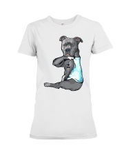 Pitbull Tattooed I Love Mom Premium Fit Ladies Tee tile