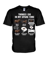 Things I do In My Spare Time Horse V-Neck T-Shirt tile