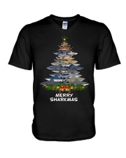 Merry Sharkmas V-Neck T-Shirt tile