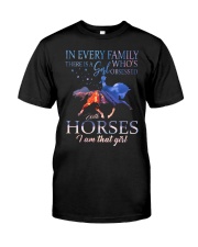 There is a girl who is obsessed with horses Premium Fit Mens Tee tile