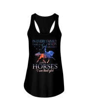 There is a girl who is obsessed with horses Ladies Flowy Tank tile
