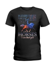 There is a girl who is obsessed with horses Ladies T-Shirt tile