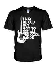 Music I Old But I Got To See All The Cool Bands V-Neck T-Shirt tile