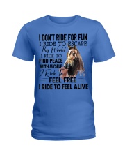 I don't ride for fun Ladies T-Shirt tile