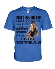 I don't ride for fun V-Neck T-Shirt tile