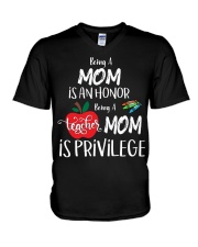 Being Teacher Mom Is Privilege V-Neck T-Shirt tile