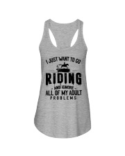 I just want to go horses riding Ladies Flowy Tank tile