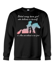Behind every horse girl who believes in herself Crewneck Sweatshirt tile