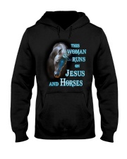 This Woman Runs on Jesus and Horses Hooded Sweatshirt tile
