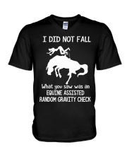 I did not fall Horse riding V-Neck T-Shirt tile